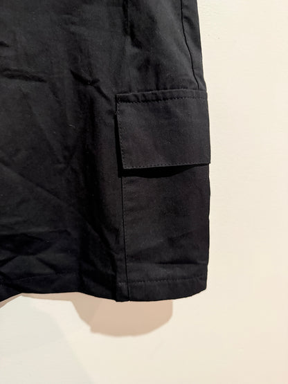 Black Cargo Mini Skirt Utility Pocket Drawstring Waist Size M