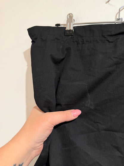 Black Cargo Mini Skirt Utility Pocket Drawstring Waist Size M