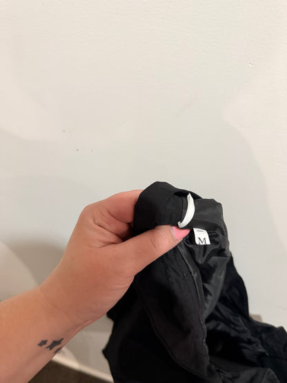 Black Cargo Mini Skirt Utility Pocket Drawstring Waist Size M