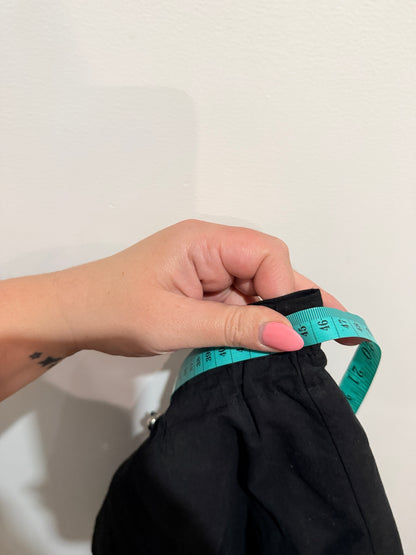 Black Cargo Mini Skirt Utility Pocket Drawstring Waist Size M