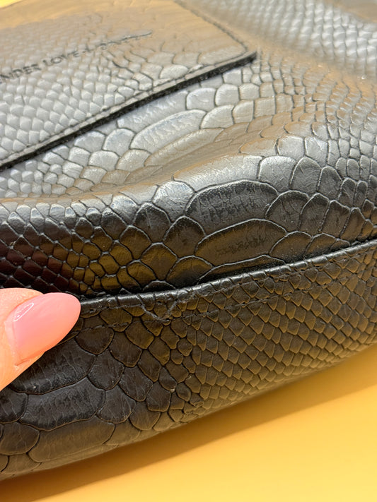 Tender Love + Carry Black Snake Print Cosmetic Clutch Bag