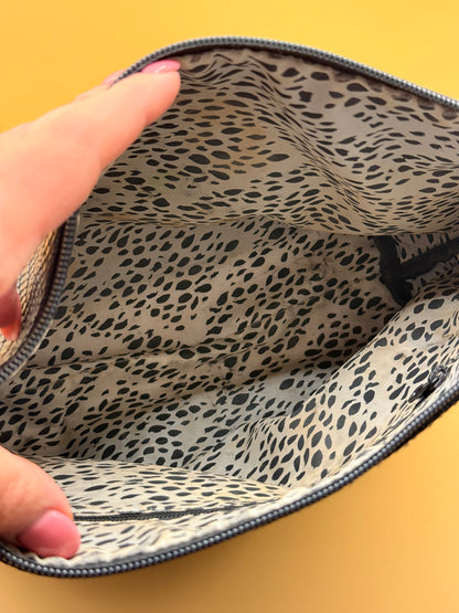 Tender Love + Carry Black Snake Print Cosmetic Clutch Bag