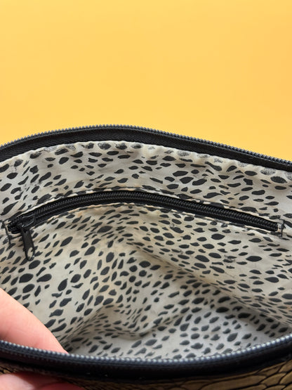 Tender Love + Carry Black Snake Print Cosmetic Clutch Bag