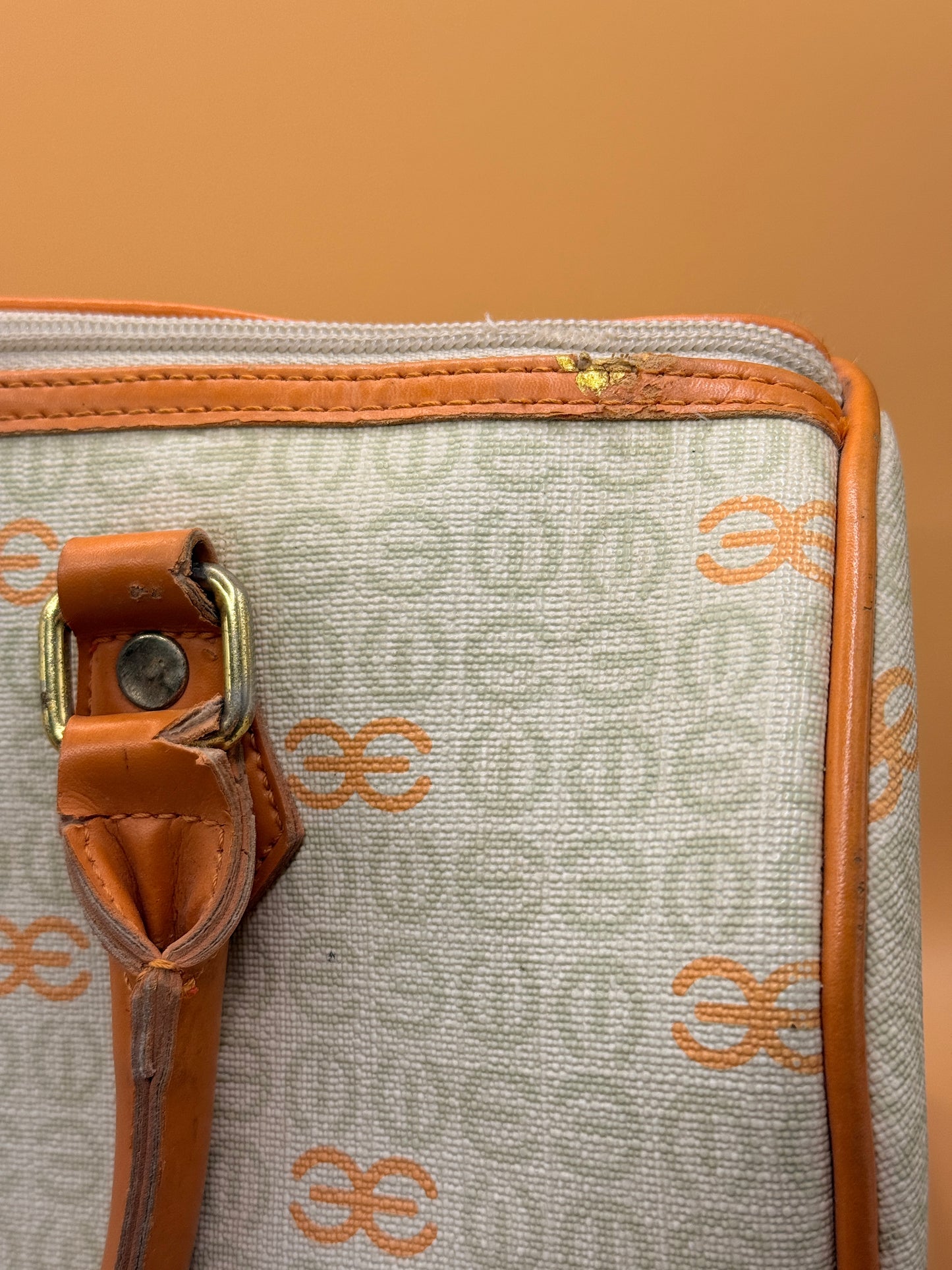 Esquire Vintage Monogram Handbag Bag – Beige & Tan