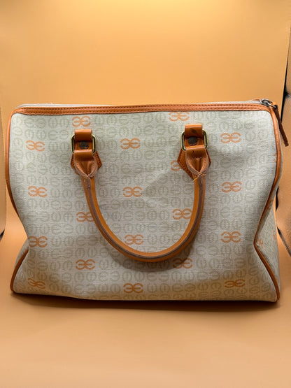 Esquire Vintage Monogram Handbag Bag – Beige & Tan
