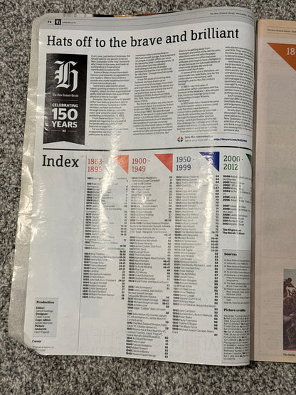 150 years of New Zealand history (Nov 2013 Herald Insert)