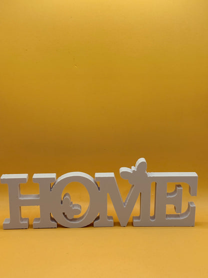 White "HOME" Word Decor