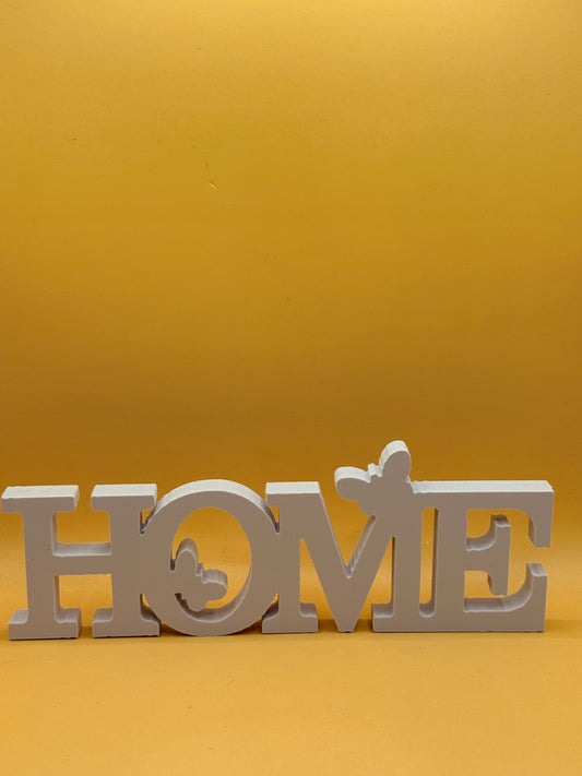 White "HOME" Word Decor