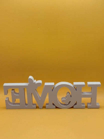White "HOME" Word Decor