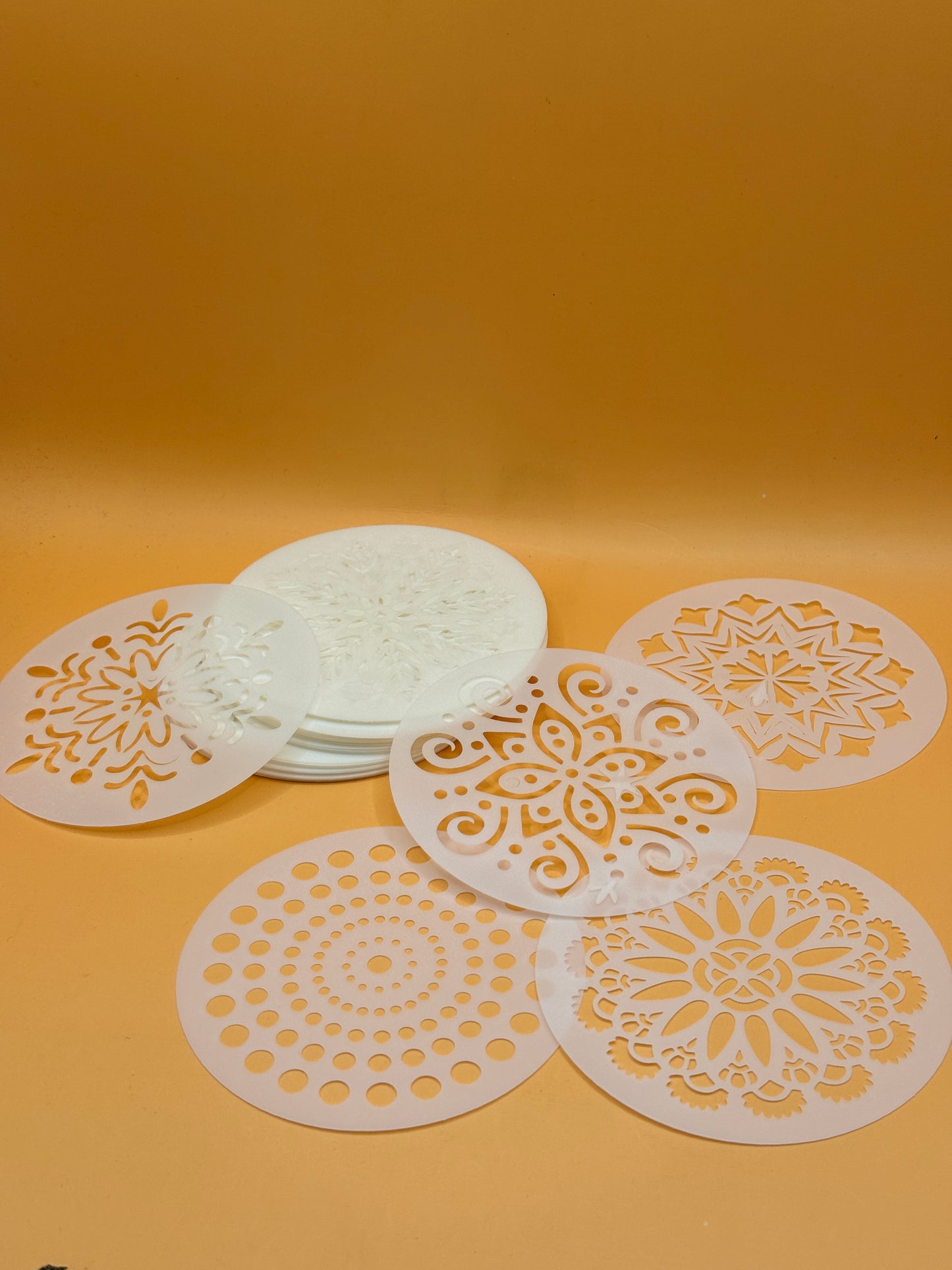 Round Decorating Stencils — Mandala Patterns, Multi-Pack