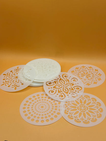 Round Decorating Stencils — Mandala Patterns, Multi-Pack