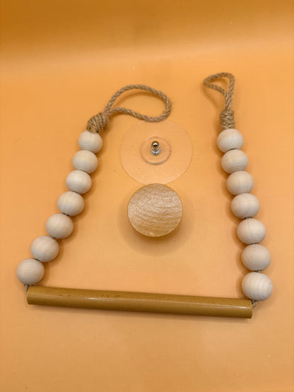 Boho Wooden Bead Toilet Roll Holder