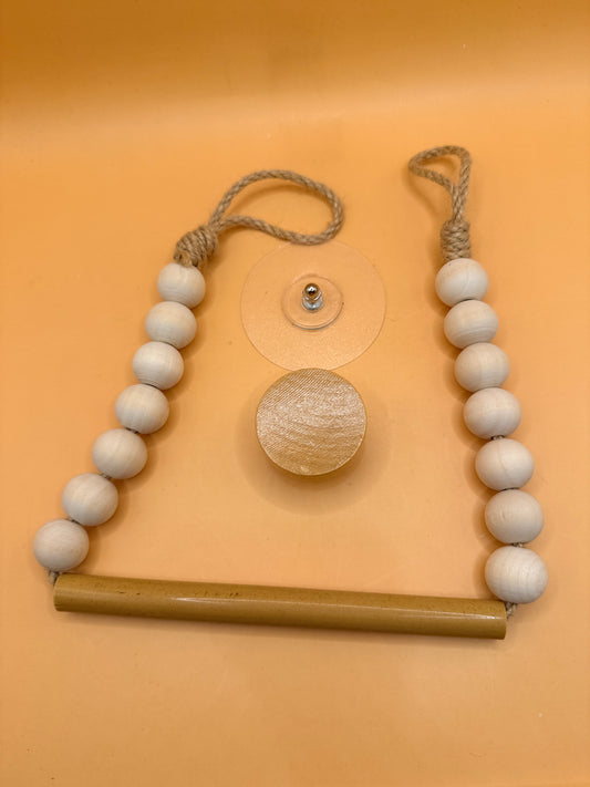 Boho Wooden Bead Toilet Roll Holder