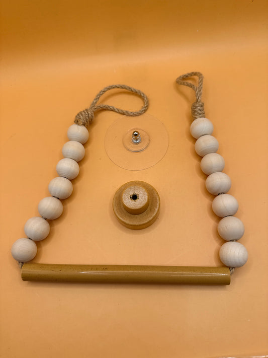 Boho Wooden Bead Toilet Roll Holder