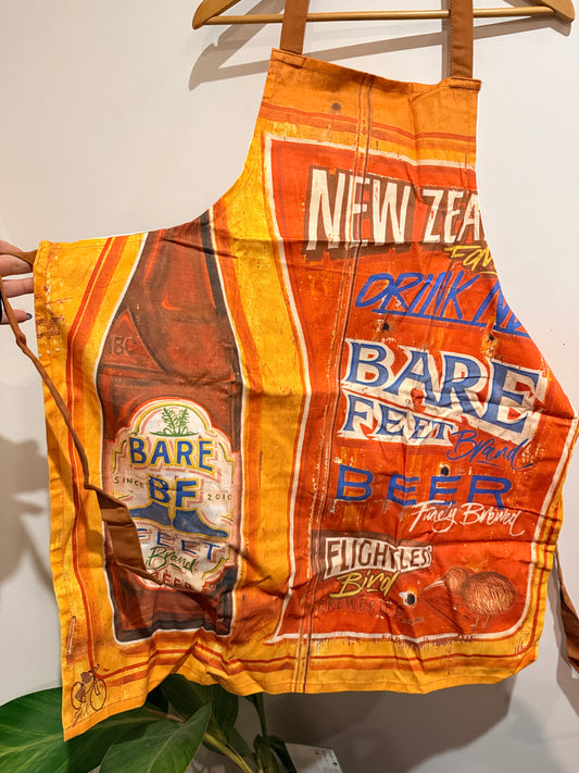 NZ Retro "Bare Feet Beer" Novelty Apron