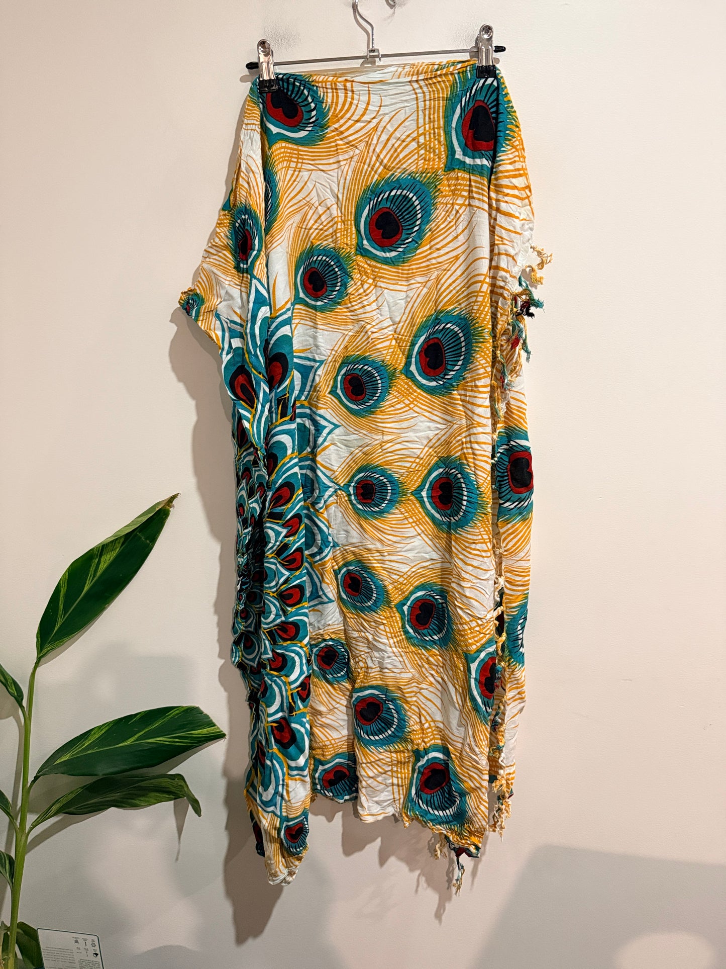 Balibeach Peacock Feather Print Sarong - Size M