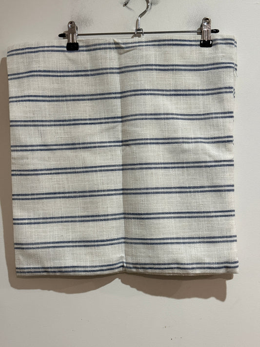 Pair of Blue & Cream Woven Striped Cushion Covers - 45cm
