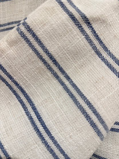 Pair of Blue & Cream Woven Striped Cushion Covers - 45cm