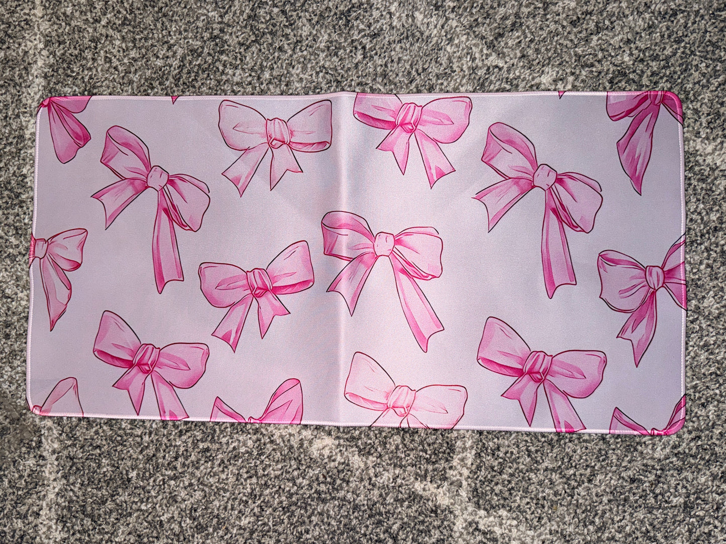 Pink Bow Print Extended Desk Mat / Mouse Pad