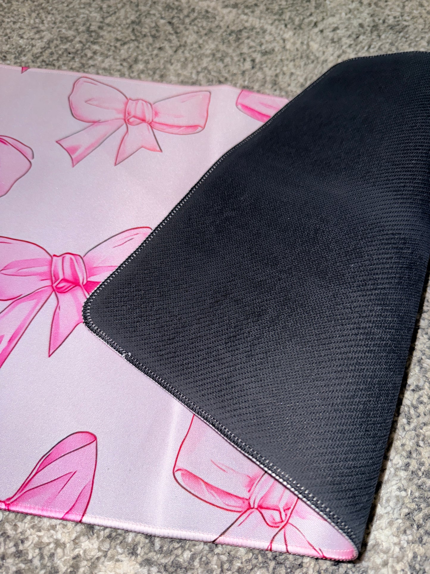 Pink Bow Print Extended Desk Mat / Mouse Pad