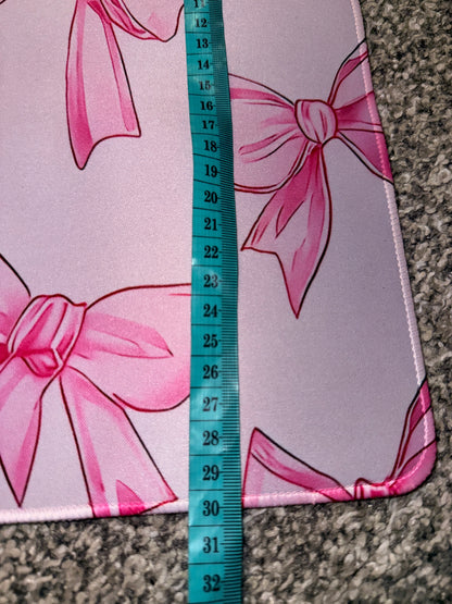 Pink Bow Print Extended Desk Mat / Mouse Pad