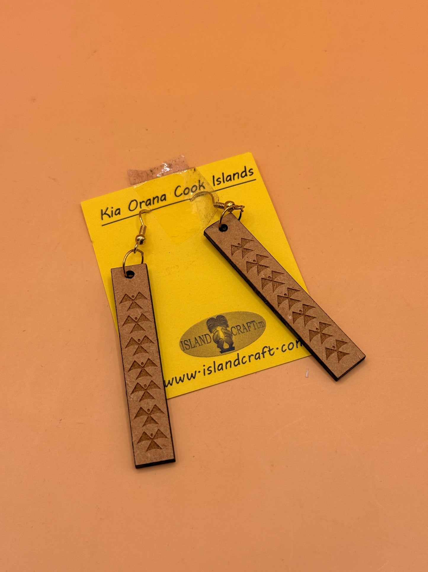Cook Islands Wooden Bar Earrings - Island Craft Ltd
