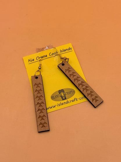 Cook Islands Wooden Bar Earrings - Island Craft Ltd