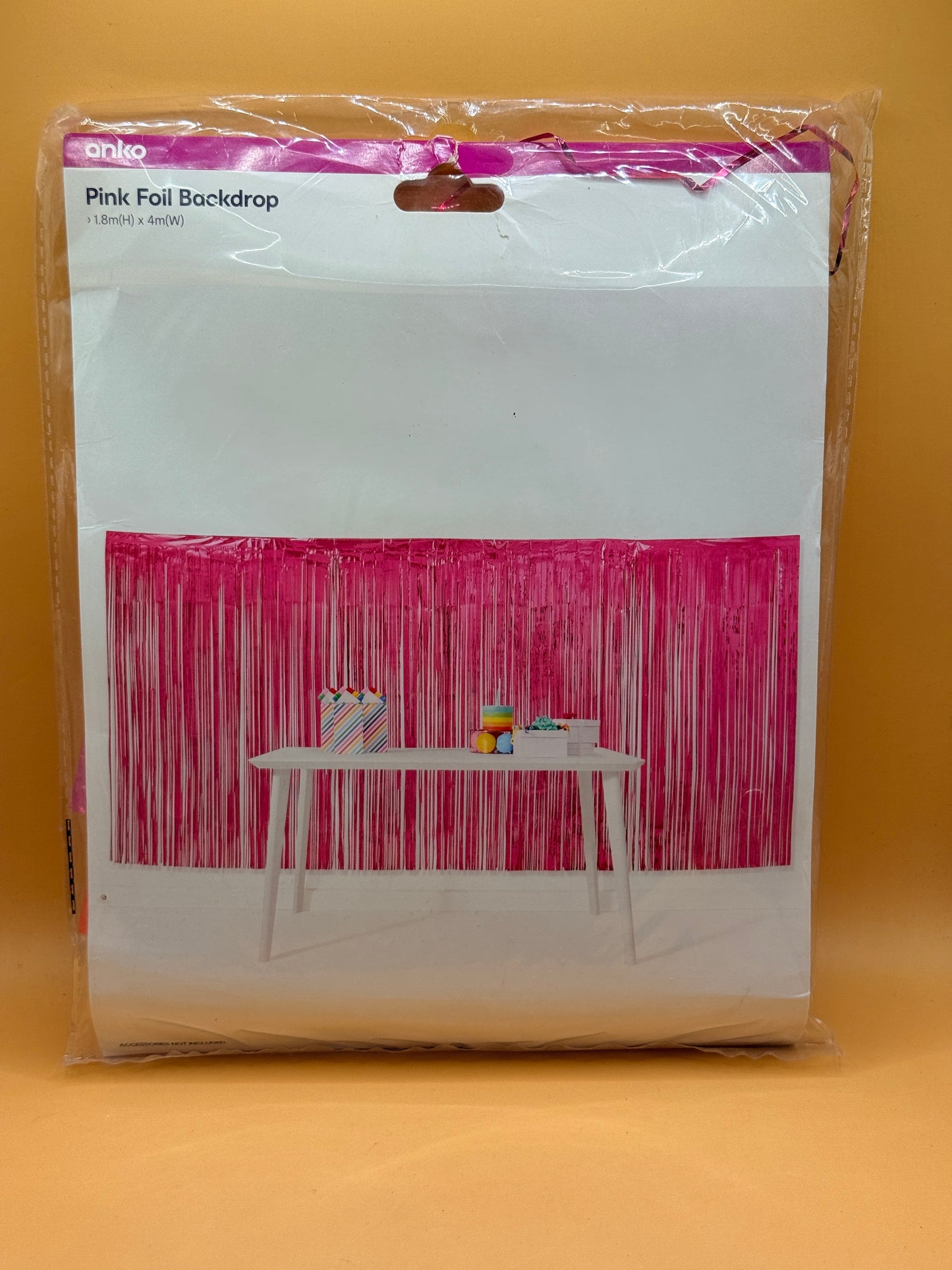 Anko Pink Foil Party Backdrop - 1.8m x 4m