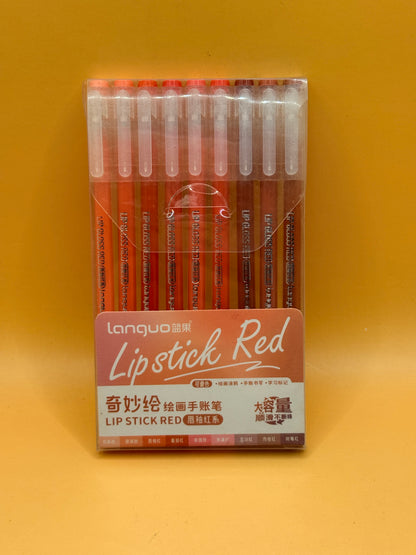 Languo "Lipstick Red" 9-Pen Gel Pen Set