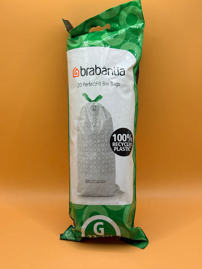 Brabantia PerfectFit Bin Bags — Code G, 20 Pack (23-30L)