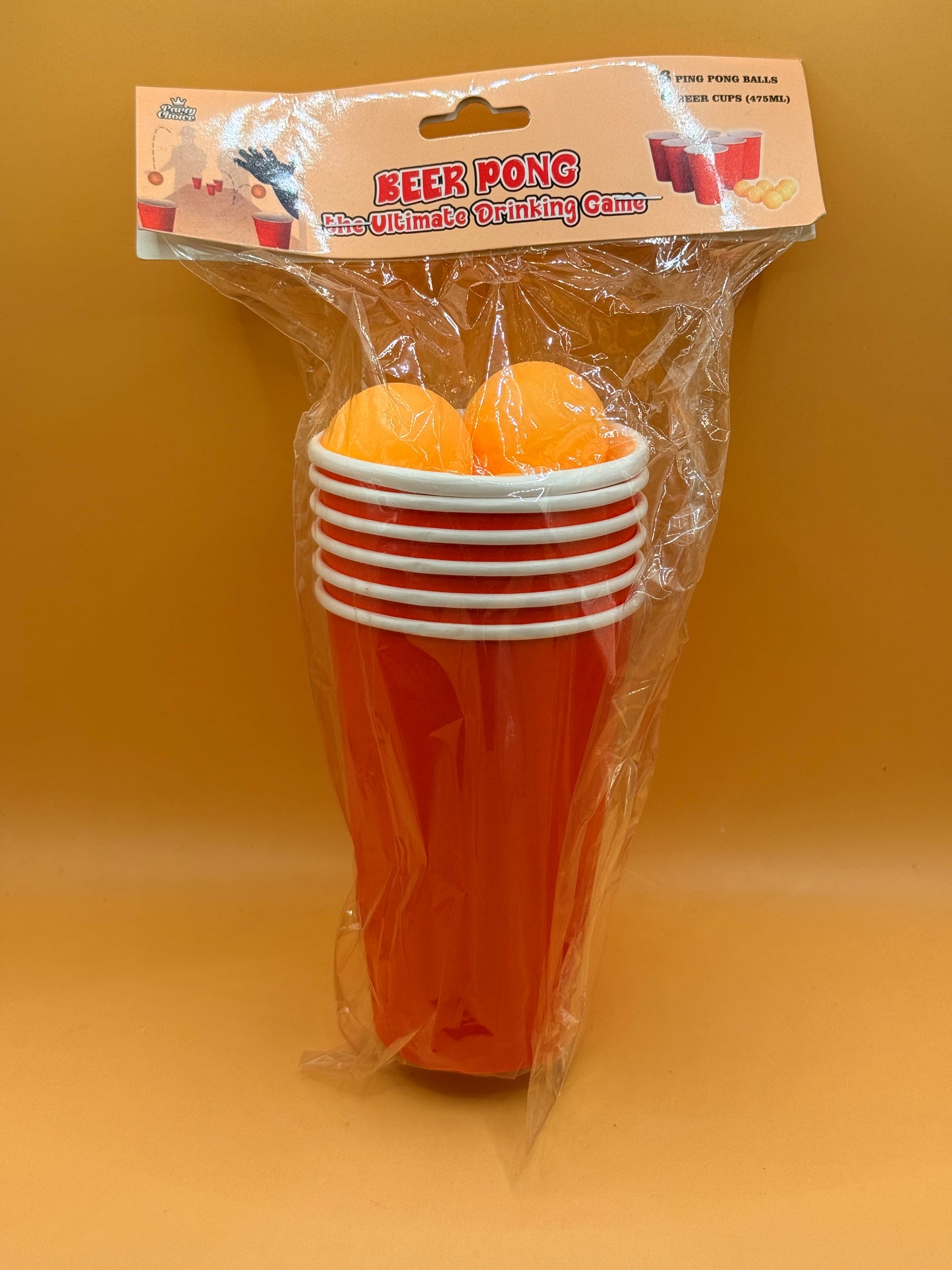 Beer Pong Party Set - 6 Cups and Balls