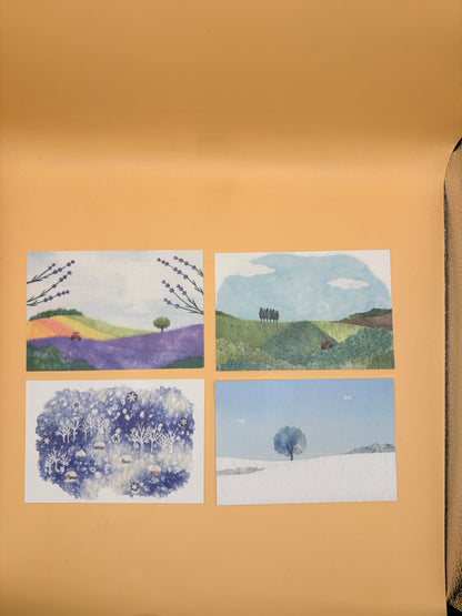 Hiroko Tanzawa Paper Work's House Postcards - (Set of 4)