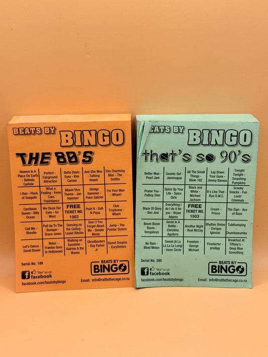 Beats By Bingo - Music Bingo Ticket Pads (80's & 90's, Set of 2)