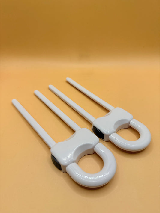 Cupboard Safety Latches - White (Set of 2)