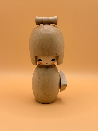Wooden Kokeshi Style Doll Ornament