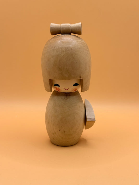 Wooden Kokeshi Style Doll Ornament