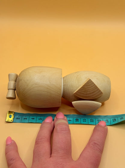 Wooden Kokeshi Style Doll Ornament