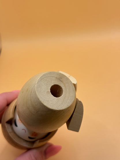 Wooden Kokeshi Style Doll Ornament