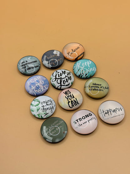 Inspirational Glass Fridge Magnets – Set of 12