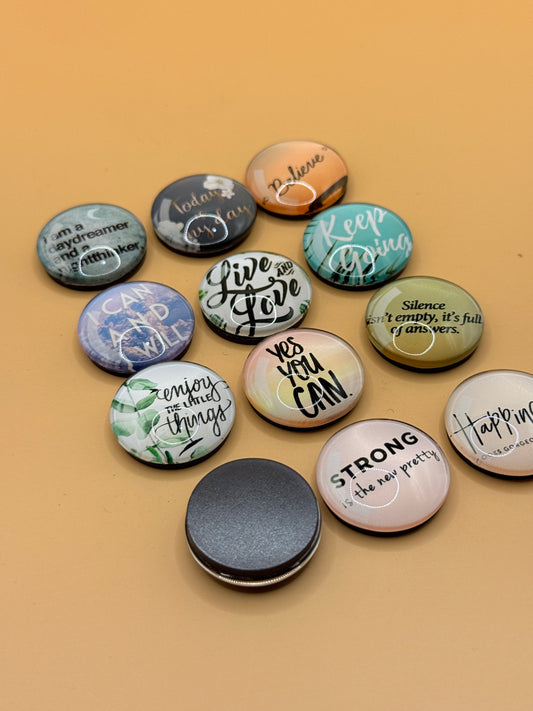 Inspirational Glass Fridge Magnets – Set of 12