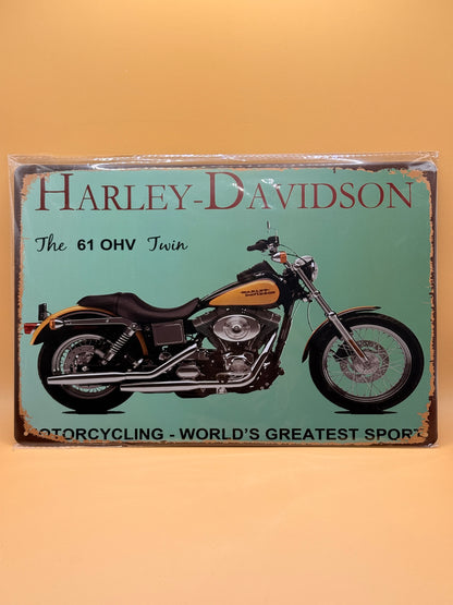 Harley-Davidson 61 OHV Twin Metal Wall Sign (20 x 30cm)