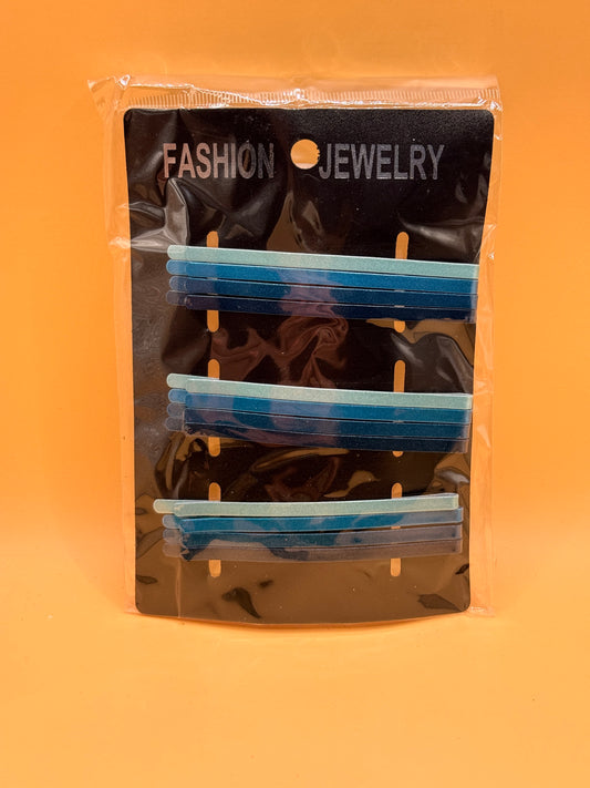 Bobby Style Hair Clips – Blue (Pack of 12, 8cm)