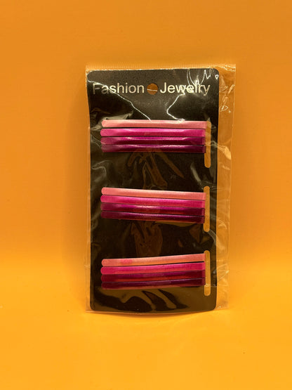 Bobby Style Hair Clips – Pink (Pack of 12, 6cm)