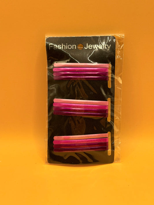 Bobby Style Hair Clips – Pink (Pack of 12, 6cm)