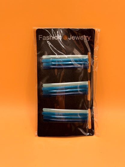 Bobby Style Hair Clips – Blue (Pack of 12, 6cm)