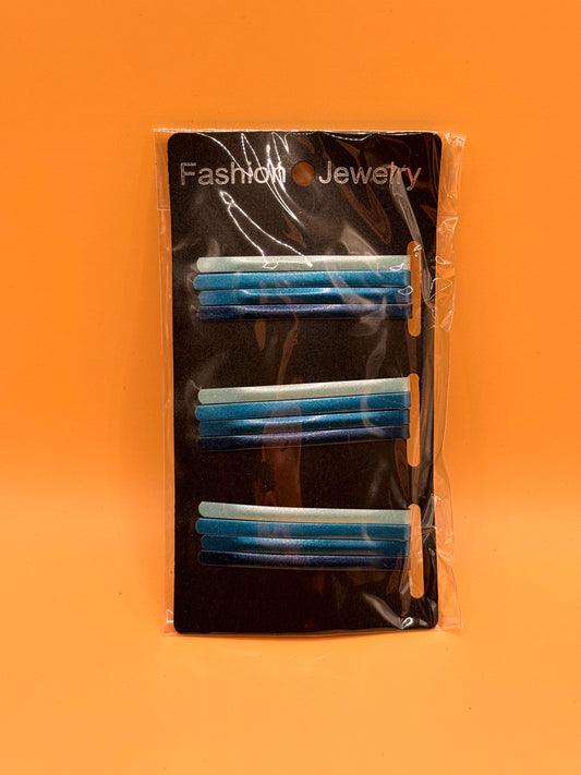 Bobby Style Hair Clips – Blue (Pack of 12, 6cm)