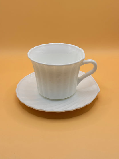 Danny Home 12-Piece Opal Glass Teacup & Saucer Set