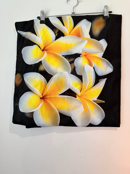 Frangipani Floral Cushion Cover Set – Tropical Print (Pack of 2)