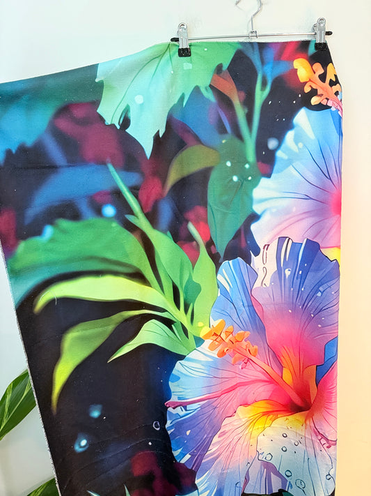 Tropical Hibiscus Microfibre Beach Towel