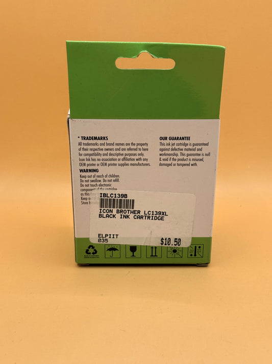 Icon Ink Brother LC139XL Black Replacement Ink Cartridge IBLC139B